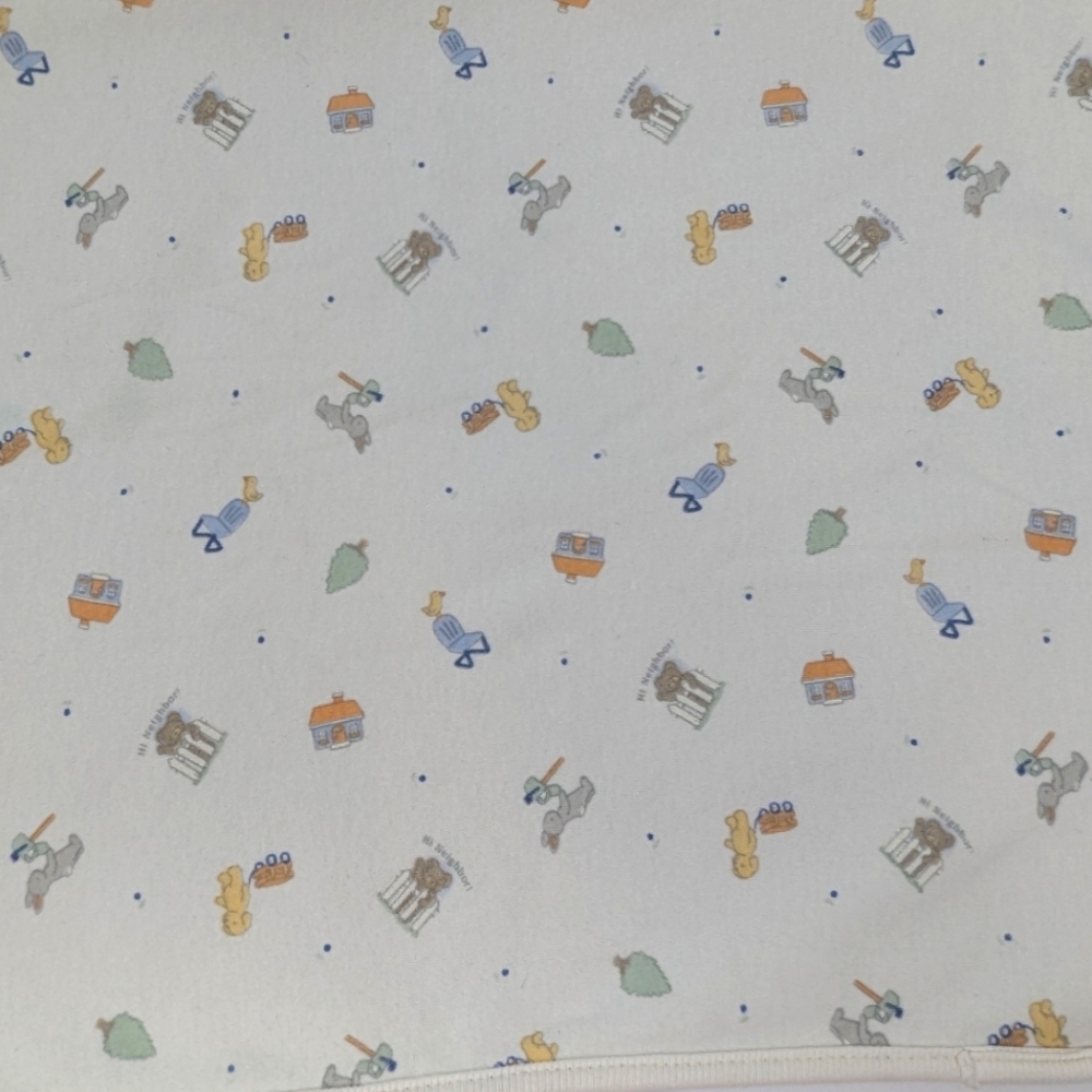 Carter's Vintage Baby Blanket Hi Neighbor Bunny Rabbit Bear Dog USA